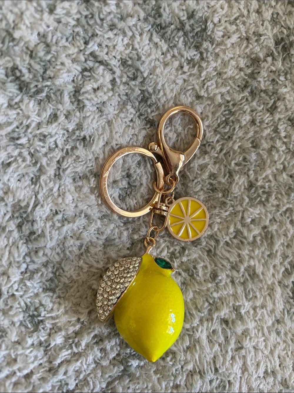 Yellow Lemon Keychain or Bag Charm Pendant NWT 4x1.5”